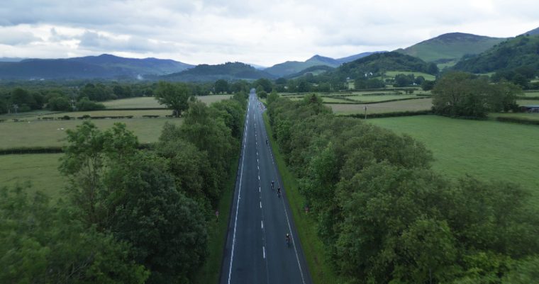 Cyclists in the Lake District countryside