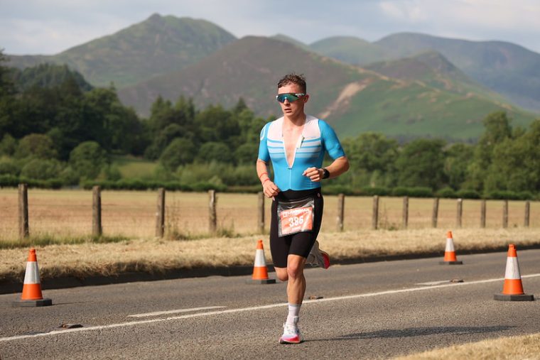 Runner on the spectator-friendly run course